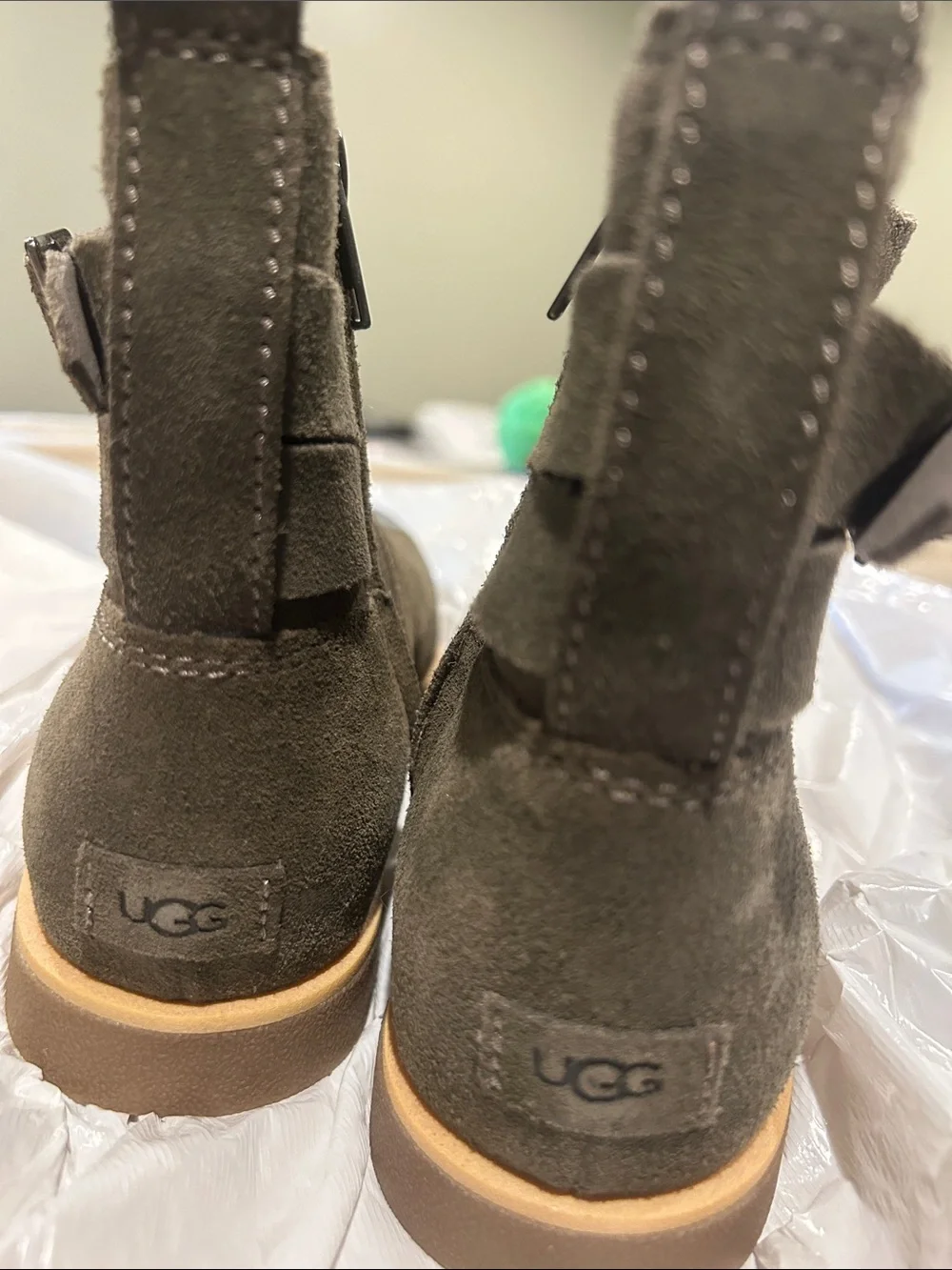 Ugg Suede Ankle Boots in Olive Green